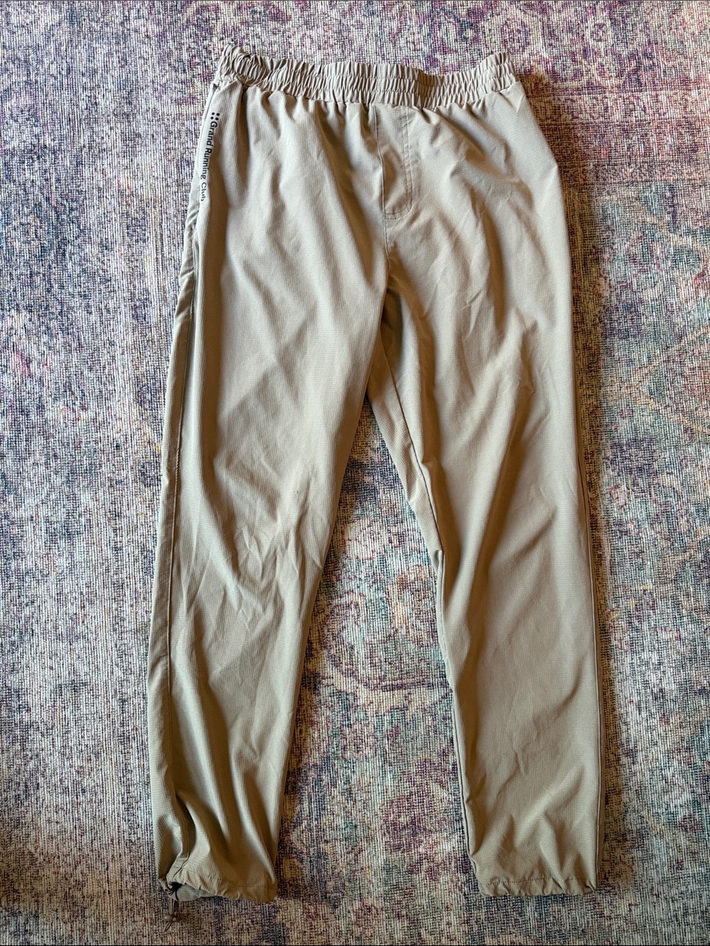Light Tan Men's Elastic-Waist Joggers